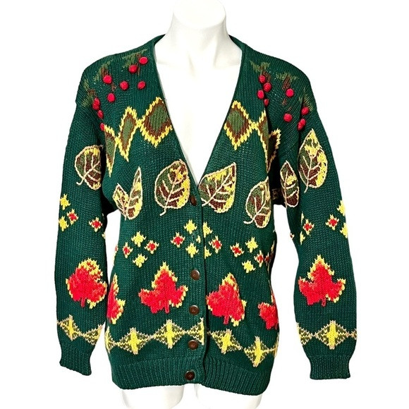 Birch Bros for Eagle’s Eye Fall Leaves Embroidered Cardigan | Poshmark