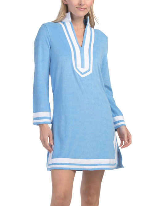 Essentials Trim Terry Cover-up Tunic | TJ Maxx