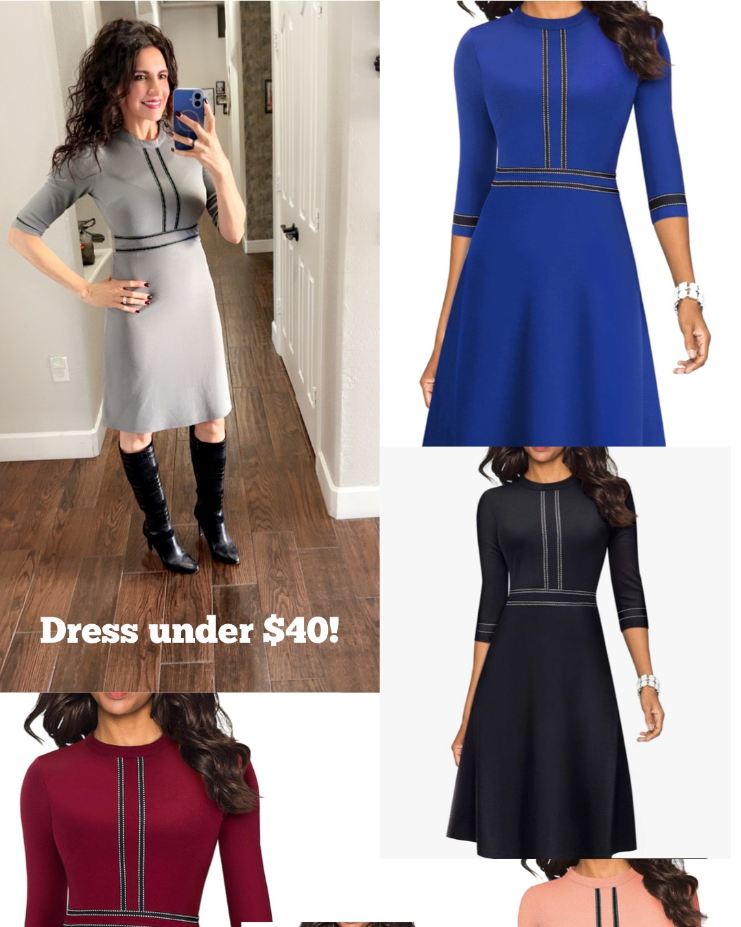 Who said classy can’t be affordable? 

This is flattering, affordable and in all the colors I love — this under-$40 dress is a keeper 🤍 Tall boots instantly elevate the vibe. Shop it below!

Which color would you pick ? 

#fashionforless #fashionover50


#LTKFindsUnder50 #LTKHoliday #LTKootd