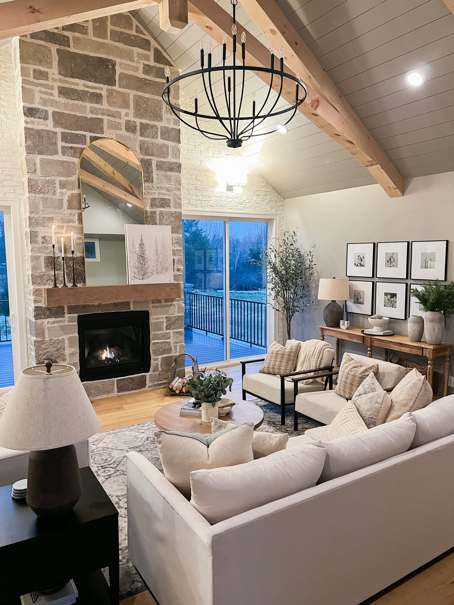 Living room decor - living room furniture - farmhouse living room - farmhouse decor - winter decor - gallery frames - coffee table 

#LTKhome