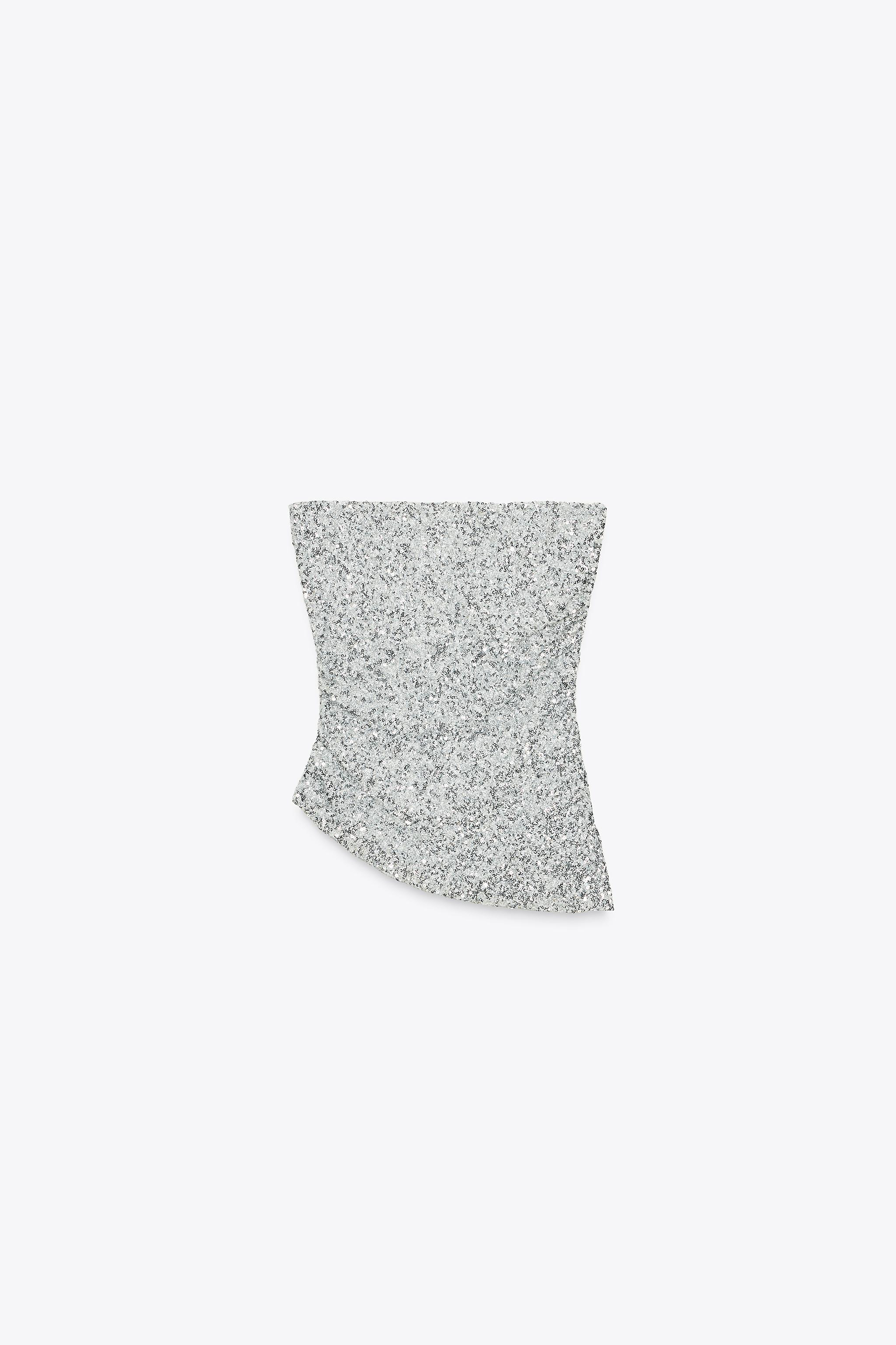 SEQUINNED BANDEAU TOP | Zara UK