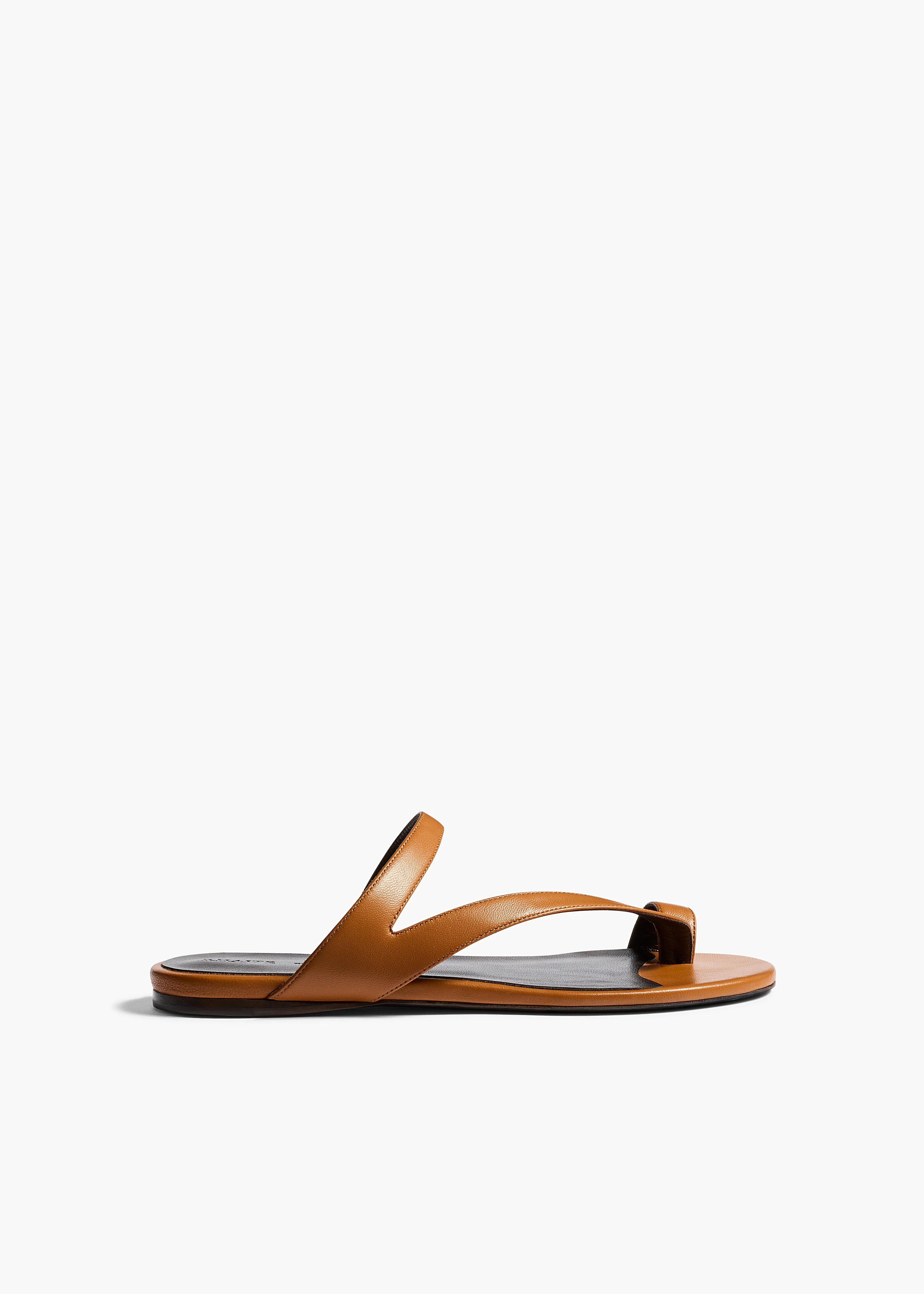 KHAITE - Aimee Flat Sandal In Cuoio Leather | Khaite