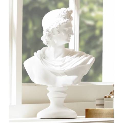 Male 11 1/2" High Matte White Bust Sculpture | Lamps Plus
