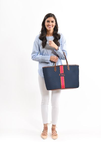 St. Anne Tote - Monogram Stripe | Barrington Gifts