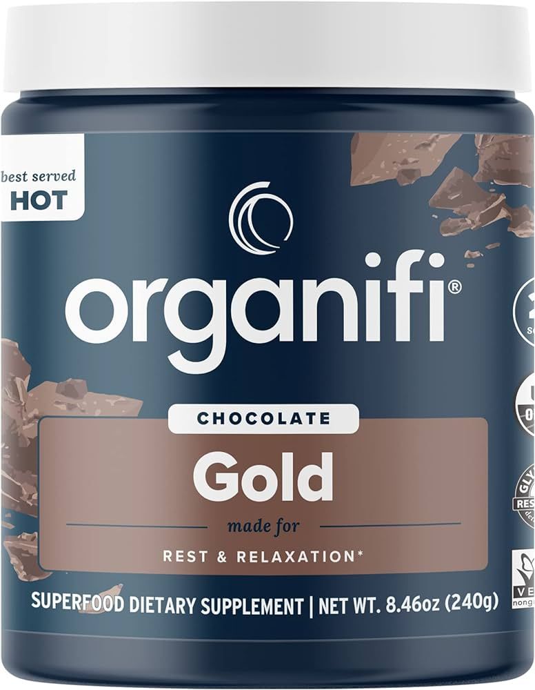 Organifi - Gold Chocolate - Superfood Supplement Powder - 20 Day Supply - Supports Restful Sleep,... | Amazon (US)