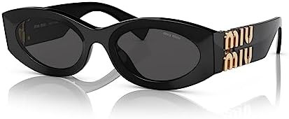 Miu Miu Woman Sunglasses Black Frame, Dark Grey Lenses, 54MM | Amazon (US)