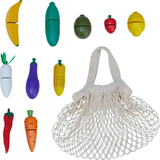 Little Chef Frankfurt Wooden Cutting, Green - 21 pcs | Maisonette