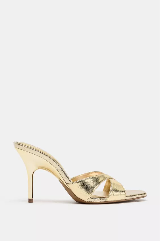 LAMINATED SLINGBACK SANDALS | Zara US