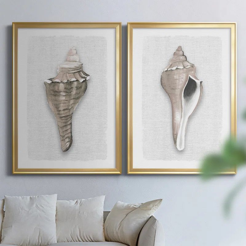 " Sea Front Shell I " 2 - Pieces Painting Print | Wayfair North America