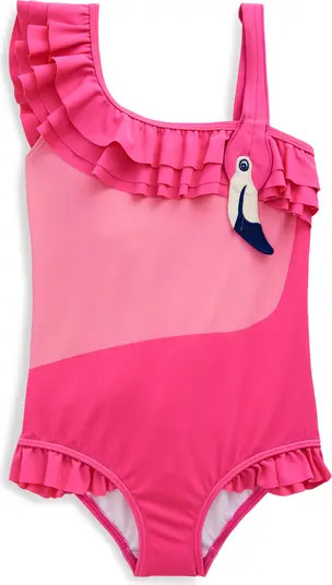 Kids' Appliqué One-Shoulder Swimsuit | Nordstrom