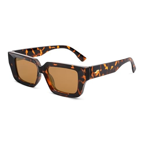 SOJOS Polarized Sunglasses Womens Men Trendy Square Small Y2K Designer Shades SJ2323,Brown | Amazon (US)