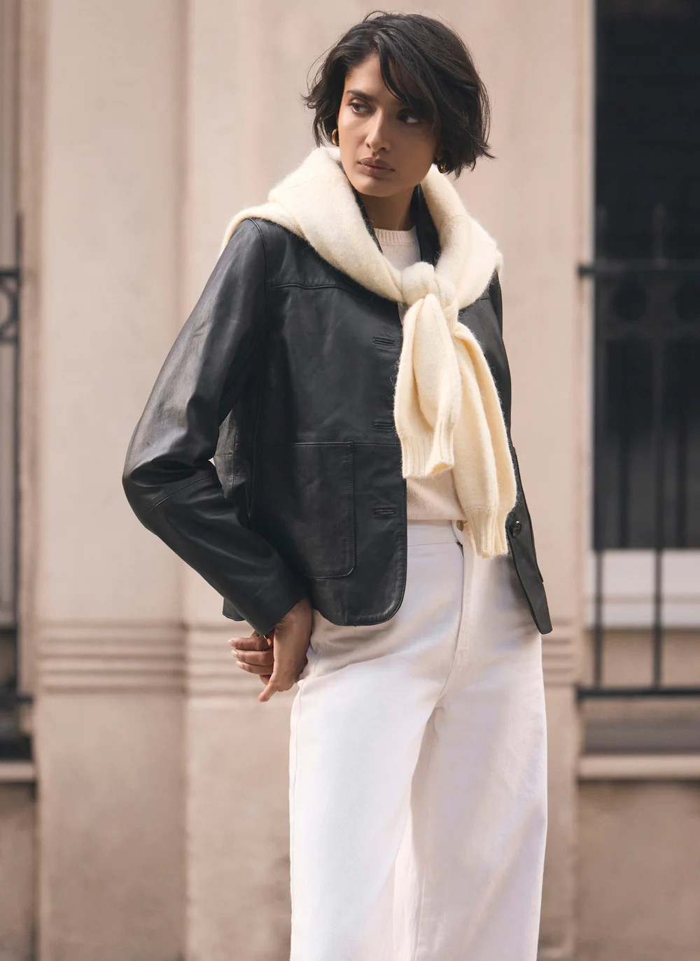 Khaki Suede Jacket | Mint Velvet