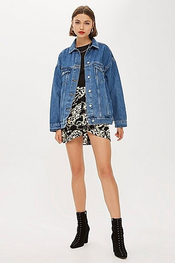 Super Oversized Denim Jacket - Mid Stone | Topshop US