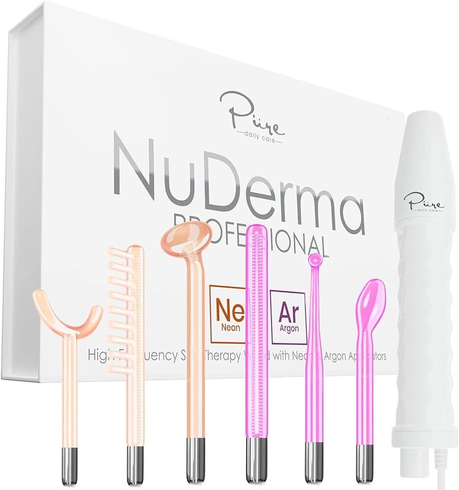 NuDerma Professional Skin Therapy Wand - Portable Skin Therapy Machine with 6 Neon & Argon Wands ... | Amazon (US)