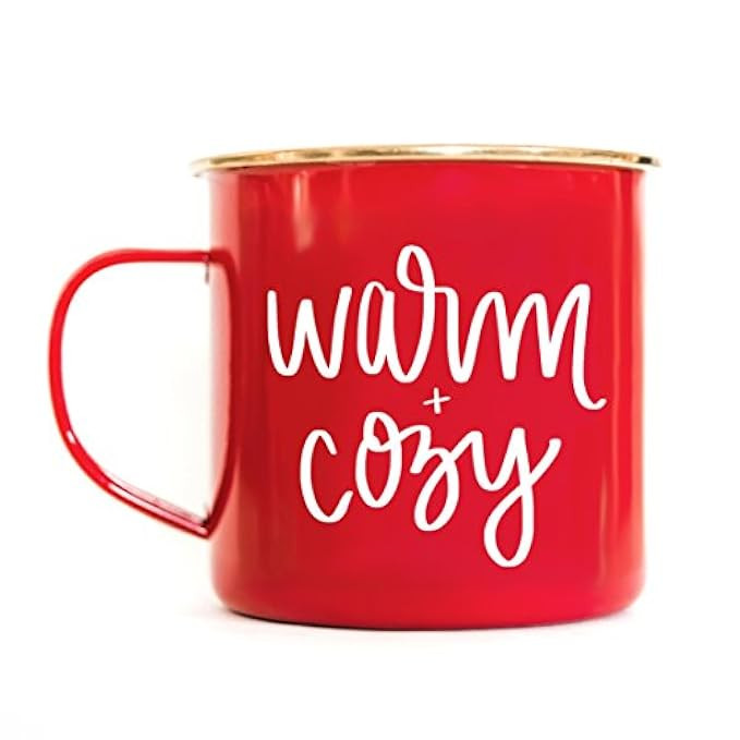 Warm and Cozy Campfire Mug | Large Red Tea-Cup Coffee Lover Christmas Gift For Her Funny Holiday Acc | Amazon (US)