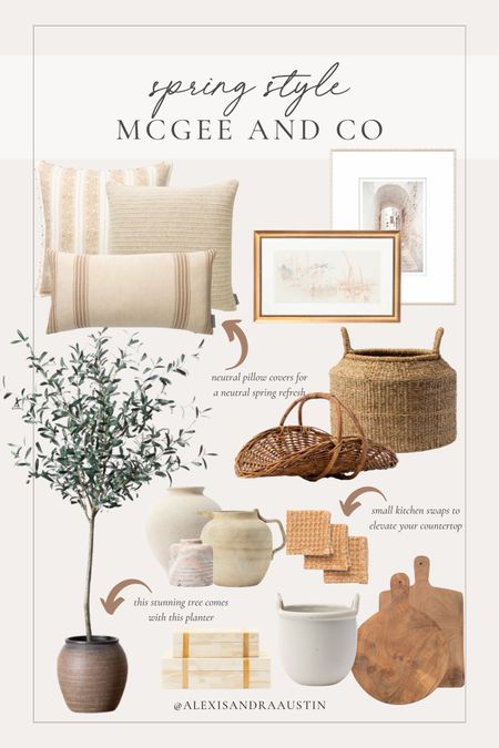 Fave spring style finds from McGee and Co. Loving these small decor finds to incorporate into a light and bright spring refresh 

Spring refresh, decor faves, seasonal faves, neutral home, aesthetic finds, throw pillow, faux tree, wall art, gold detail, woven basket, bread board, kitchen finds, vase favorites, living room refresh, bright and airy, neutral aesthetic, McGee and Co, spring style, shop the look!

#LTKhome #LTKSeasonal #LTKstyletip