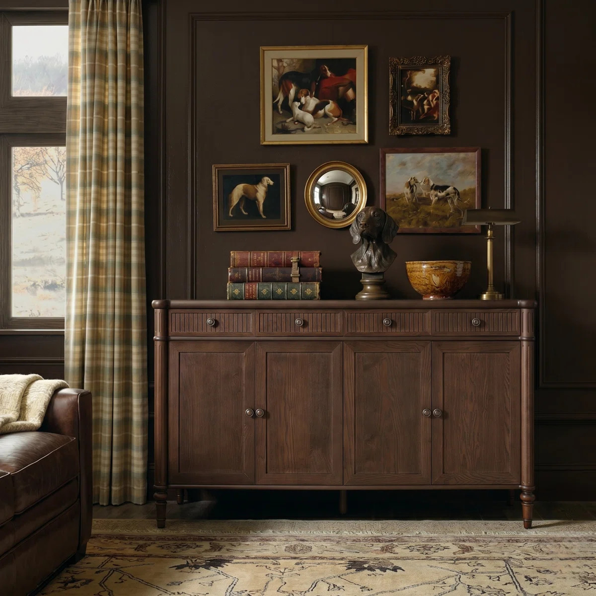 Hoai Derk Transitional 58" W 4-Door 2-Drawer Fluted Sideboard with Adjustable Shelves and Cable M... | Wayfair North America
