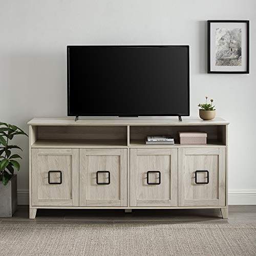 Walker Edison Modern Farmhouse Squared Wood TV Stand with 4 Cabinet Doors for TV's up to 65" Flat Sc | Amazon (US)