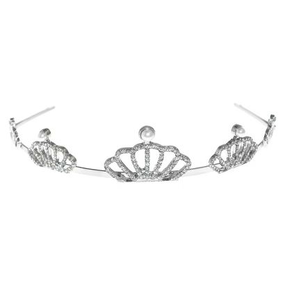 Women's Riviera Tiara with Rhinestones and Simulated Pearls - Silver | Target
