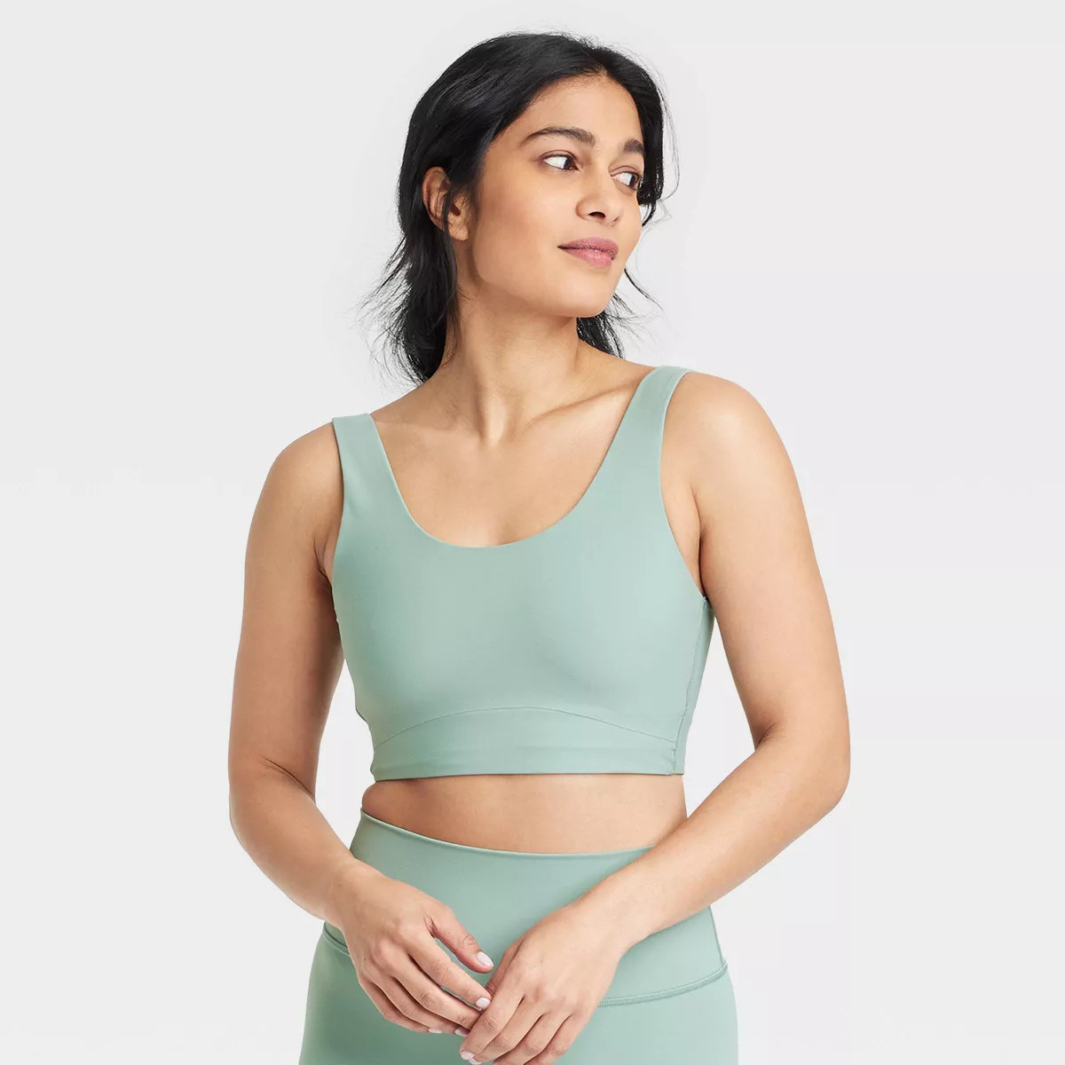 Women's Everyday Soft Medium Support Longline Sports Bra - All In Motion™ Coral Red M | Target