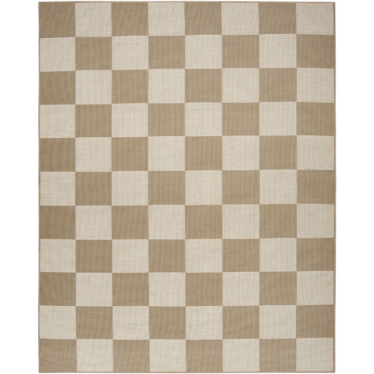 Nourison Washable Modern Jute Checkered Geometric Non-Skid Indoor Area Rug | Target