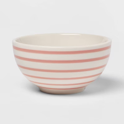 8oz Stoneware Striped Bowl Pink - Threshold™ | Target