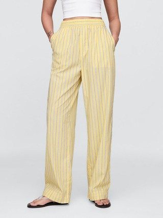 Organic Cotton Poplin Easy Wide-Leg Pants | Gap (US)