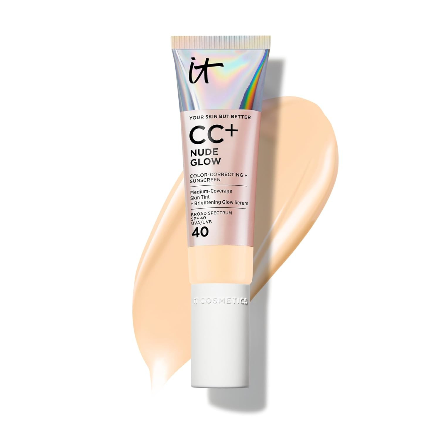 IT Cosmetics CC+ Cream Nude Glow Foundation with SPF 40 - Healthy Glow Tint | Amazon (US)