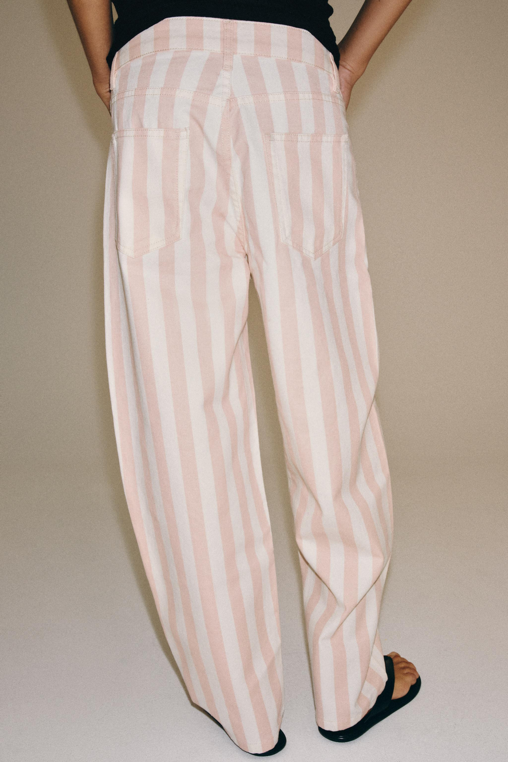 ZW COLLECTION STRIPED TAPERED MID-WAIST JEANS | Zara AU