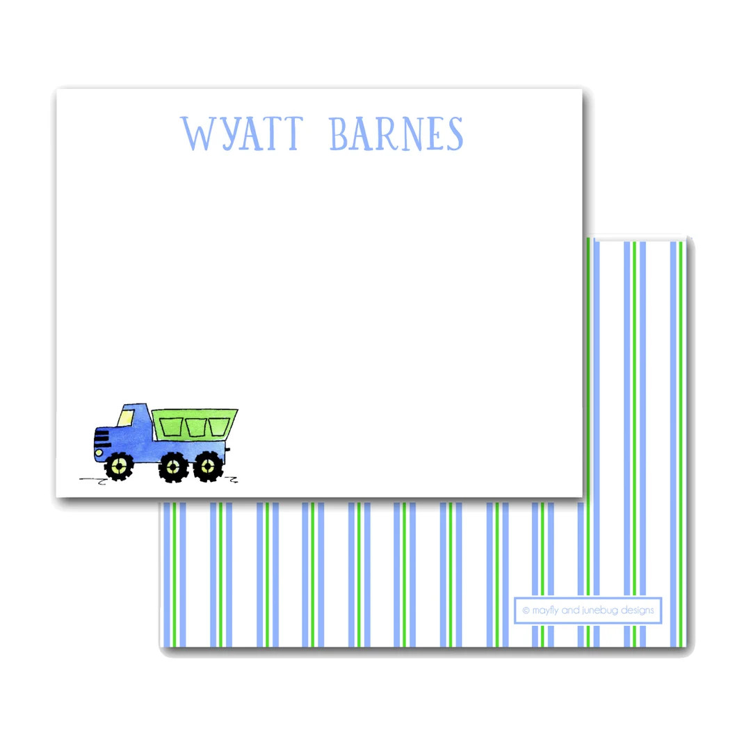 Kids Notecards Dump Truck | Personalized Note Cards Thank You Notes for Child Boy Gift Baby Gift ... | Etsy (US)