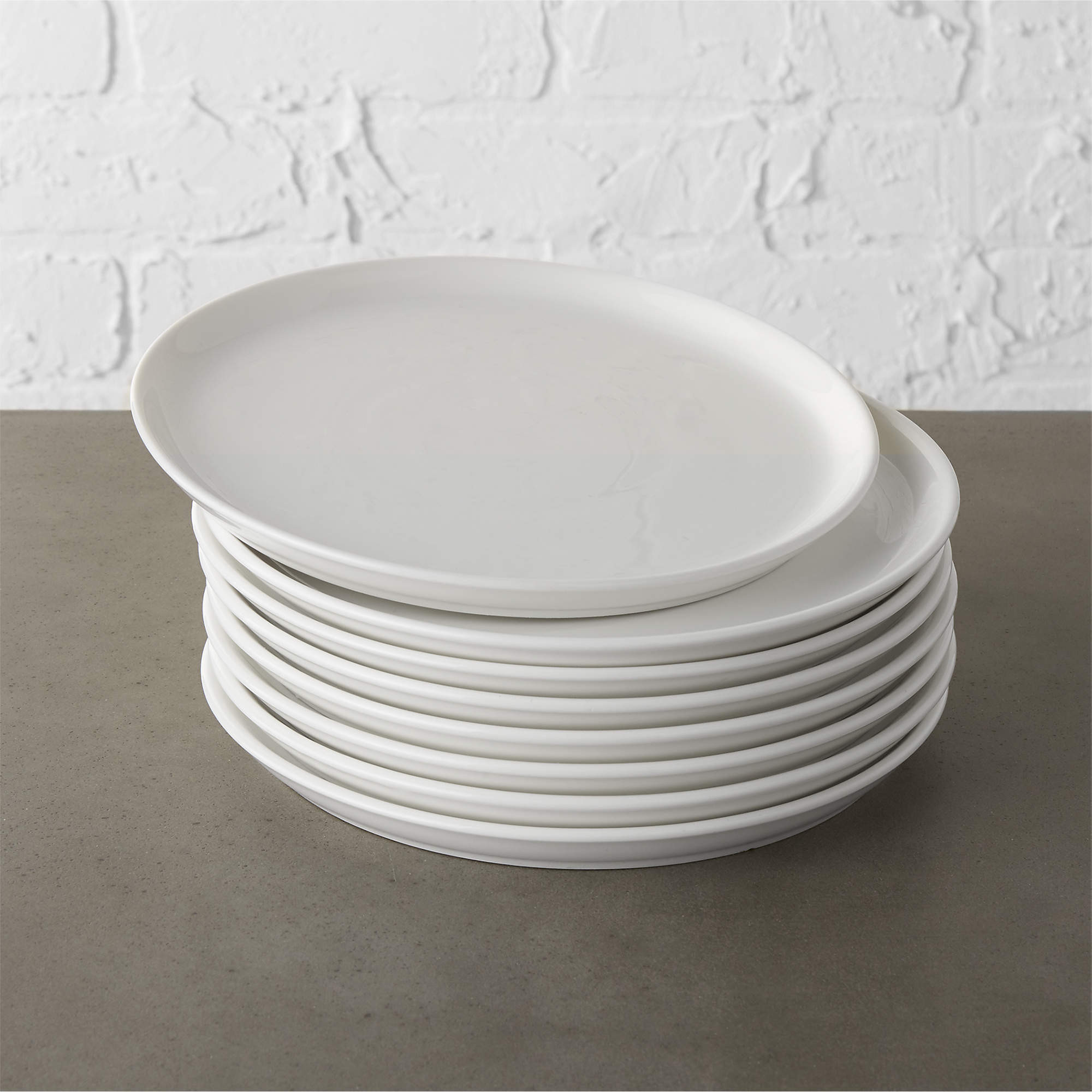 Contact Modern White Dinner Plate Set of 8 + Reviews | CB2 | CB2