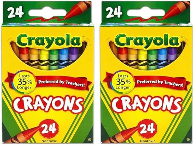 Crayola 24 Count Box of Crayons Non-Toxic Color Coloring School Supplies (2 Packs) | Amazon (US)