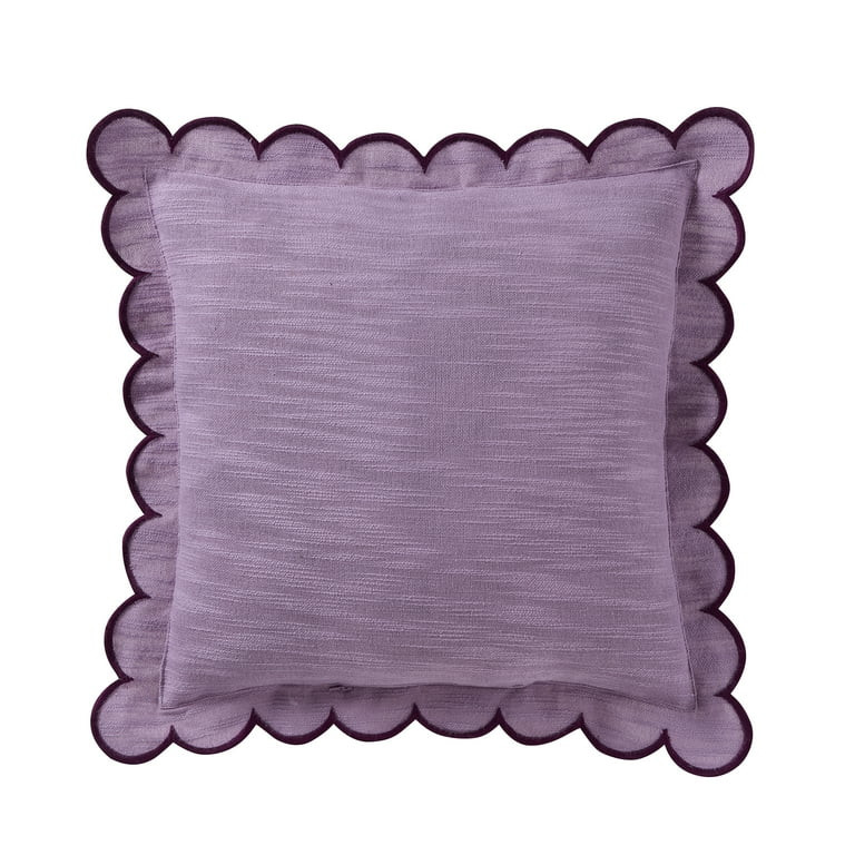 Home Decor Collection 19" x 19" Purple Scallop Flange Cotton-Rich Decorate Pillow | Walmart (US)