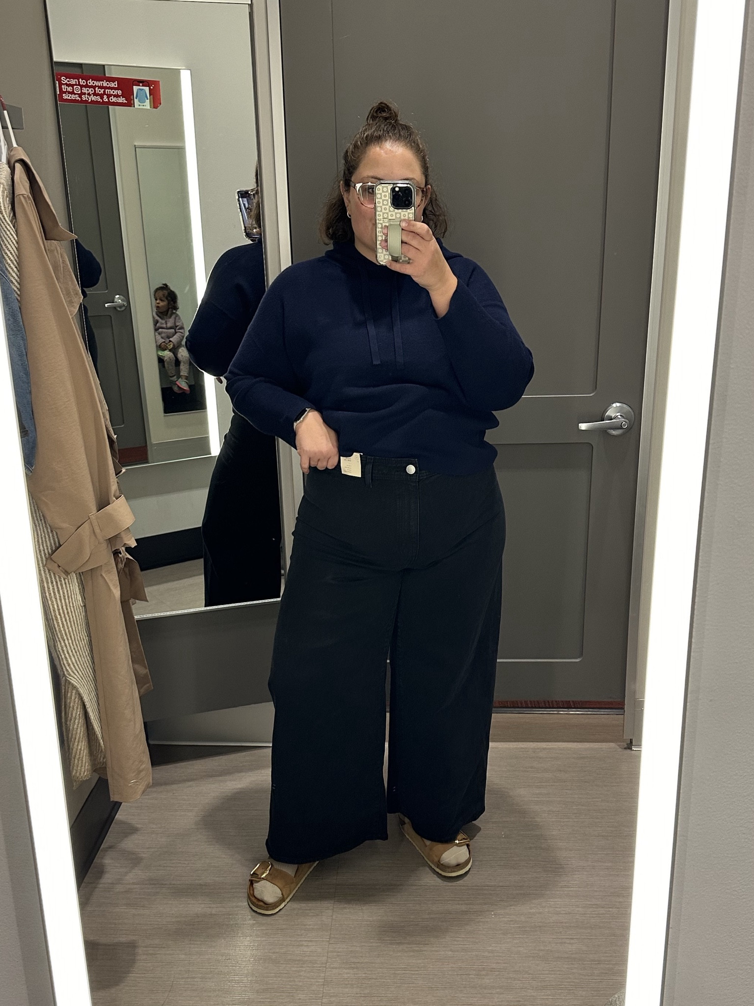 jeans 17 
Sweater xxl (ordered the 1x for a better fit) 

Bust 44  //  waist 39  //  hips 54 

#LTKSeasonal #LTKMidsize #LTKPlusSize