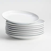 Aspen Porcelain Coupe Salad Plates, Set of 8 + Reviews | Crate & Barrel | Crate & Barrel