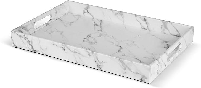 Home Redefined Beautiful Modern Elegant 18"x12" Rectangle Marble Faux Leather Decorative Ottoman ... | Amazon (US)