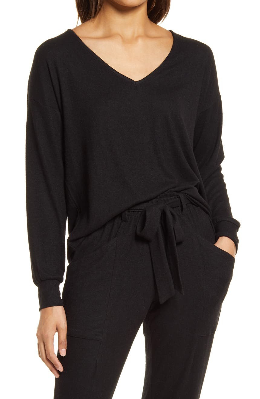 V-Neck Fleece Top | Nordstrom | Nordstrom