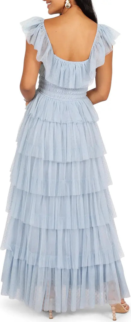 Belle Swiss Dot Tulle Tiered Maxi Dress | Nordstrom