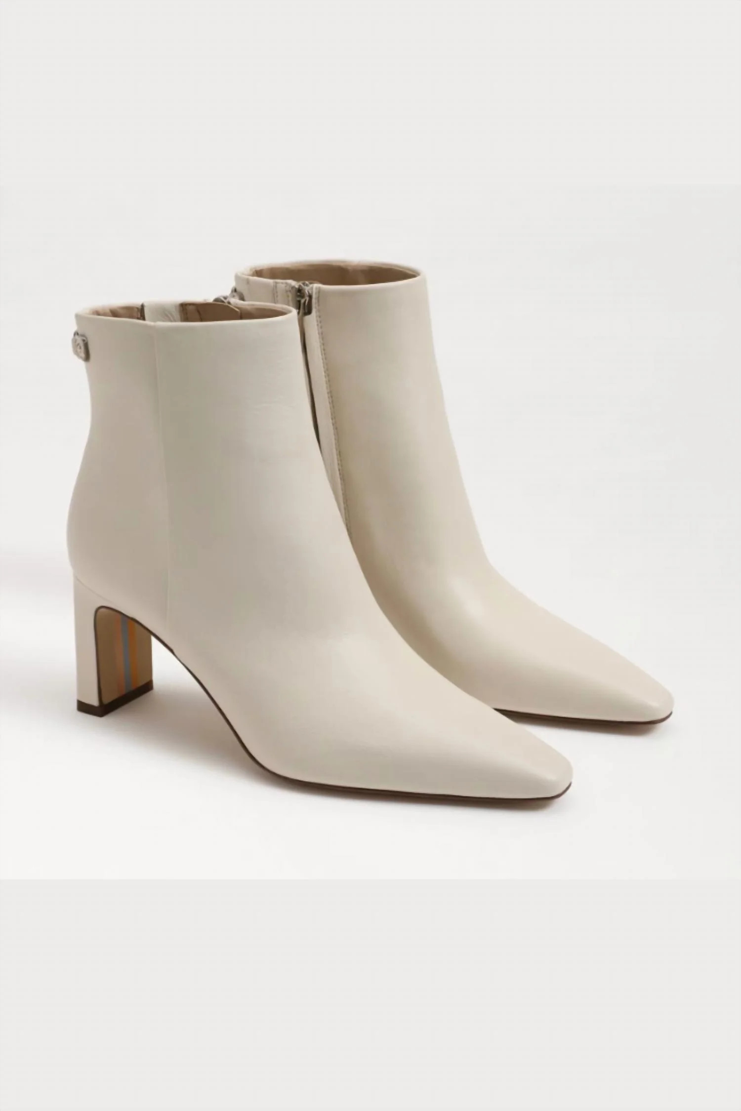 Saige Ankle Bootie In Modern Ivory Leather | Shop Simon