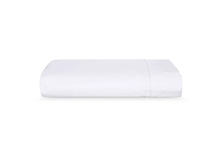 True White Color Queen Size Organic Cotton Flat Sheet with 400 TC Percale Weave | Cammie | Cammie
