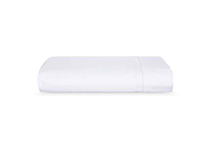 True White Color Queen Size Organic Cotton Flat Sheet with 400 TC Percale Weave | Cammie | Cammie