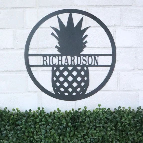 Personalized Pineapple Metal Sign - Housewarming Gift - Personalized Metal Sign - Custom Metal Si... | Etsy (US)