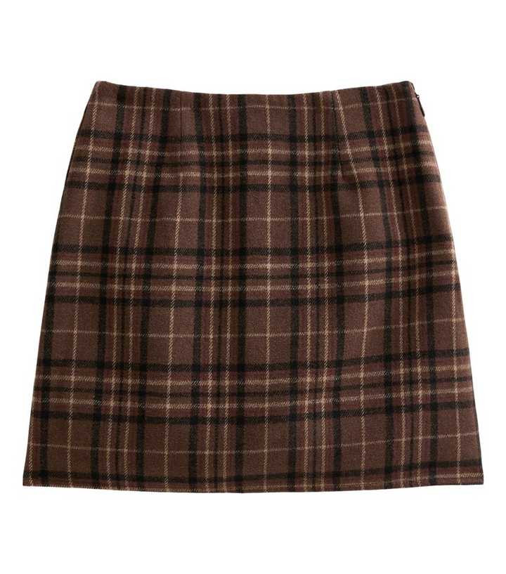 Women's Brown Brushed Check Pelmet Mini Skirt New Look | New Look (UK)