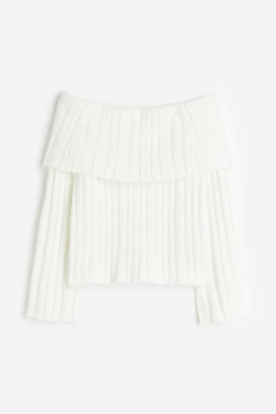 Rib-knit Off-the-shoulder Sweater | H&M (US + CA)