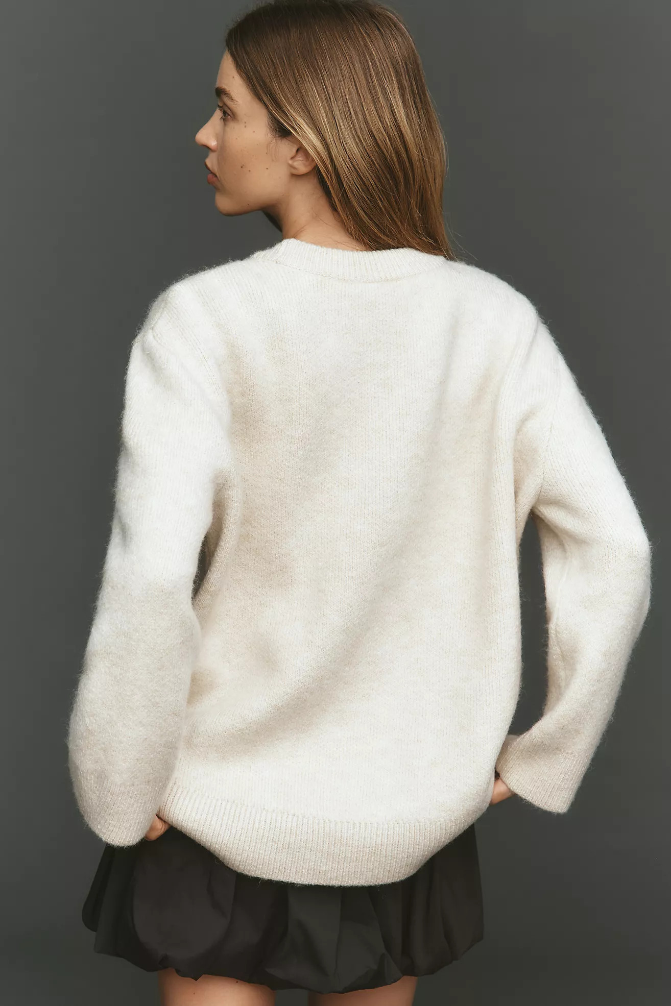 By Anthropologie 3D Floral Crewneck Sweater | Anthropologie (US)