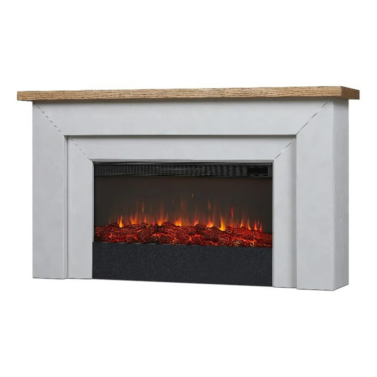Real Flame Malie 68" Wood Landscape Electric Fireplace in Venetian Gray | Walmart (US)