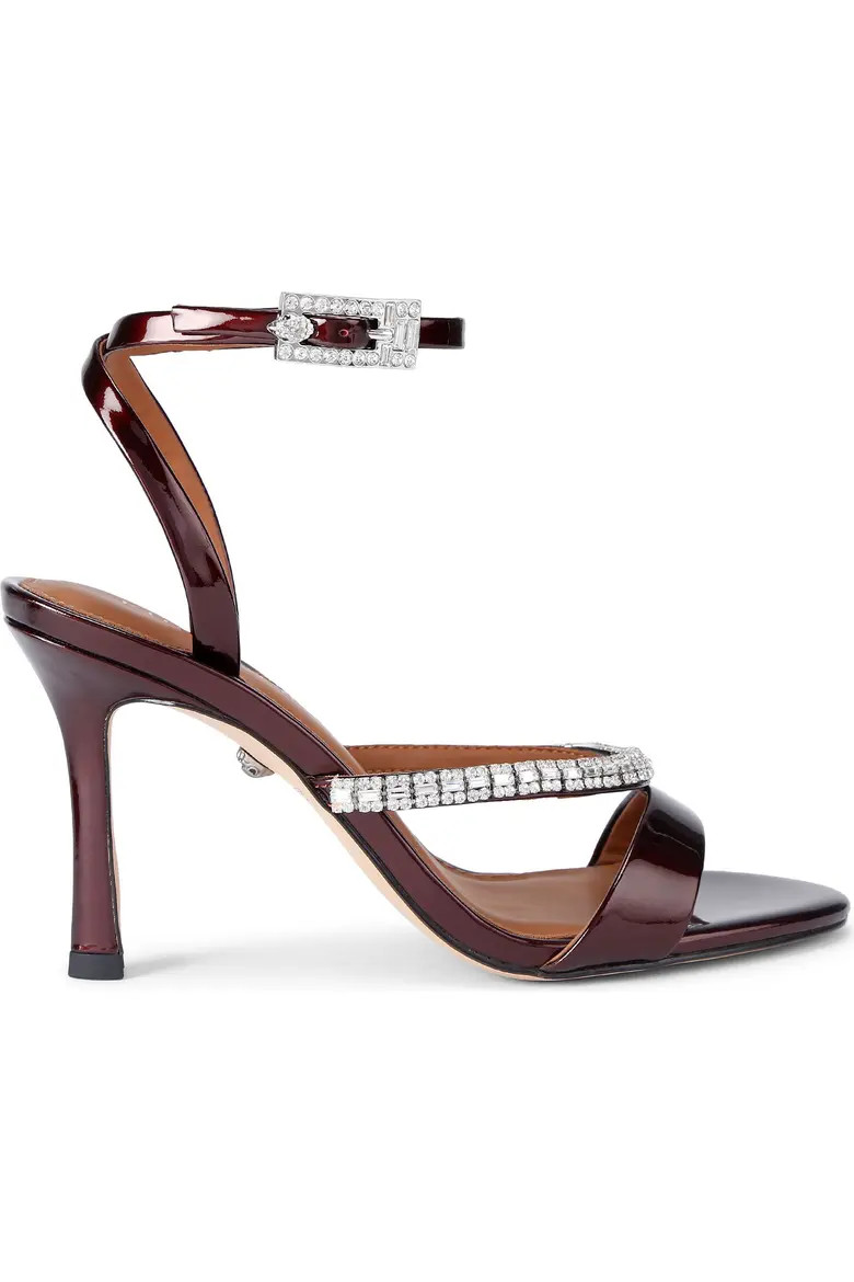 Kurt Geiger London Crystal Ankle Strap Sandal in Medium Red at Nordstrom, Size 10Us | Nordstrom