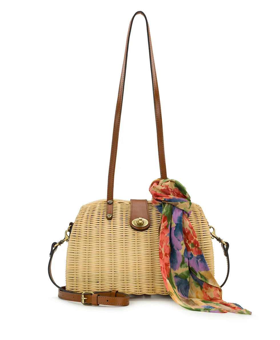 Isere Wicker Satchel with Scarf - Spring Wicker | Patricia Nash Designs