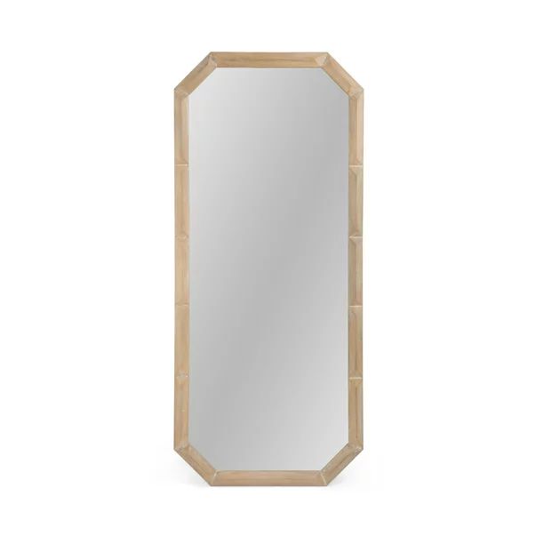 Noble House Jaxson Modern Standing Mirror with Carved Frame, Natural, White - Walmart.com | Walmart (US)