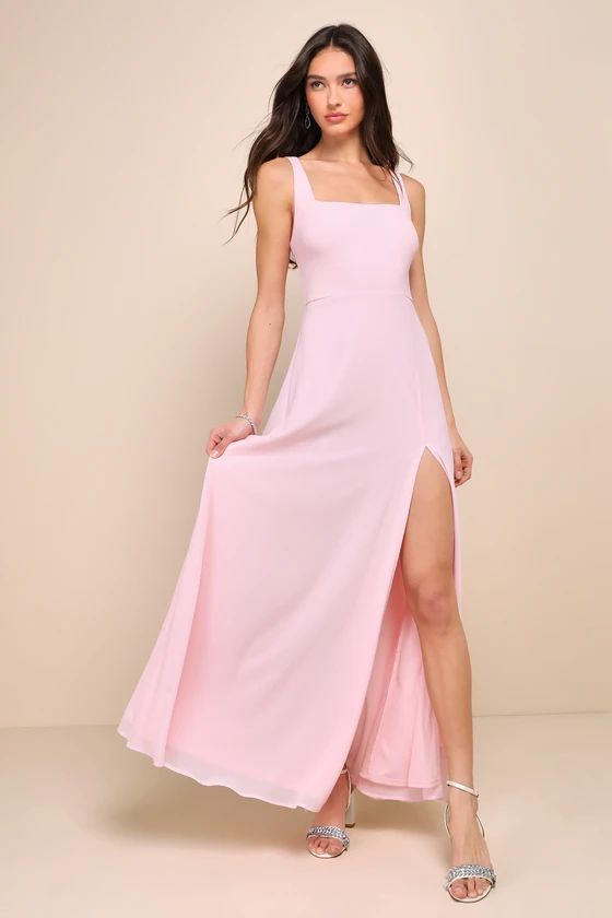 Remarkable Arrival Light Pink Sleeveless Maxi Dress | Lulus